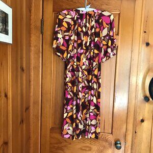 Maggy London Colorful Abstract Dress fits like a 16 & 18